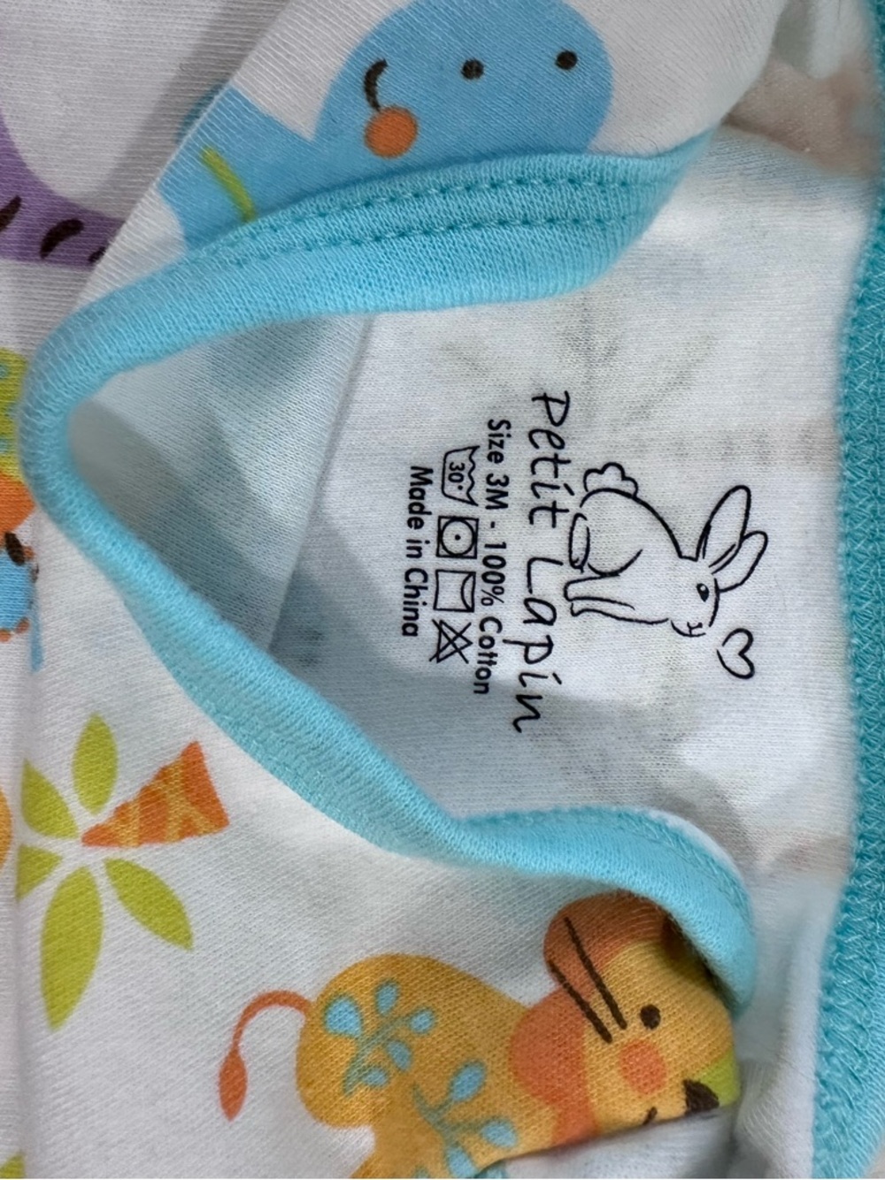 Petit Lem White Bodysuit Duo with Light Blue and Royal Blue Trim - Picture 2 of 3